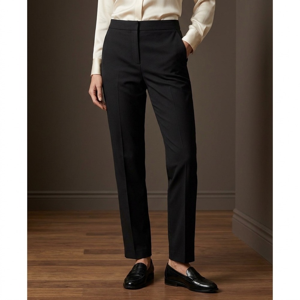 RAG & BONE Women Dress Pants 4 Black Virgin Wool Stretch Quiet Luxury